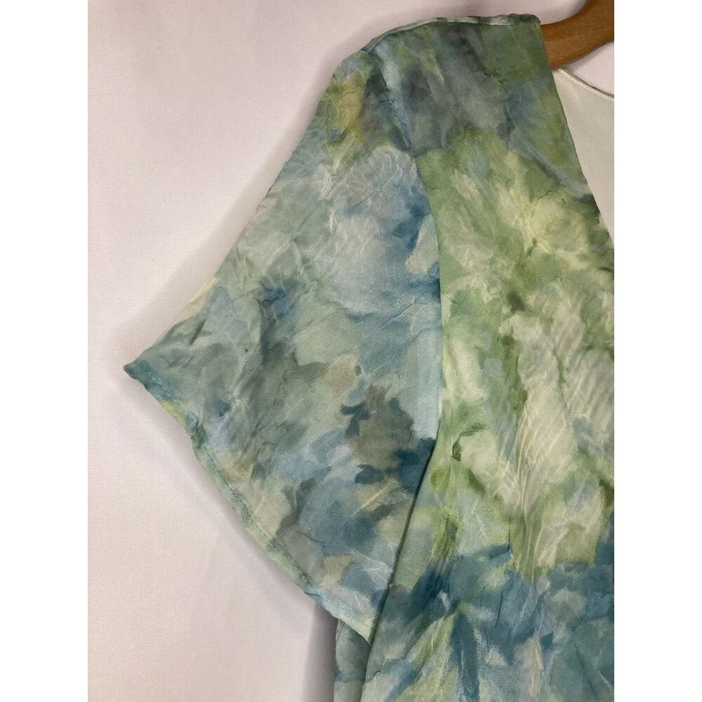 Fairycore Maxi Dress Skirt 16 Sheer Whimsical Flowy Mermaid Green Blue